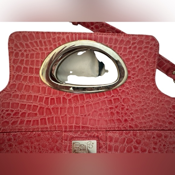 Beijo Pink Patent Leather Crocodile-Embossed Purse Crossbody - Picture 5 of 10